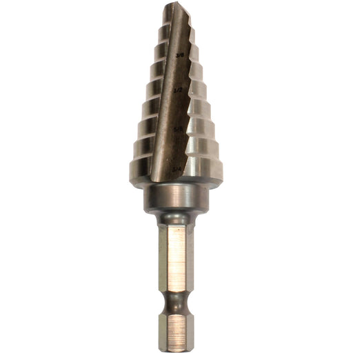 Makita (711493 - A) 1/4" - 3/4" H.S.S. Step Drill Bit, 1/4" Hex Shank - Pacific Power Tools