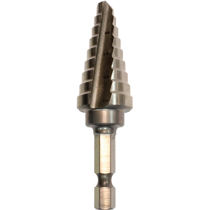 Makita (711493 - A) 1/4" - 3/4" H.S.S. Step Drill Bit, 1/4" Hex Shank - Pacific Power Tools