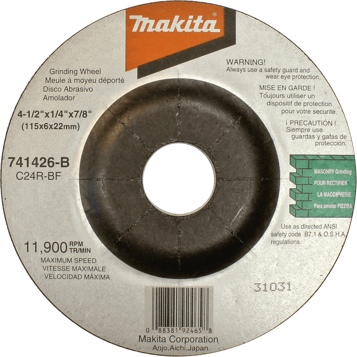 Makita (741426 - B) 4 - 1/2" Masonry Wheel - Pacific Power Tools