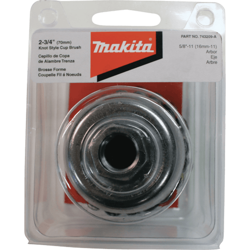 Makita (743209 - A) 2‑3/4" Knot Wire Cup Brush, 5/8"‑11 - Pacific Power Tools