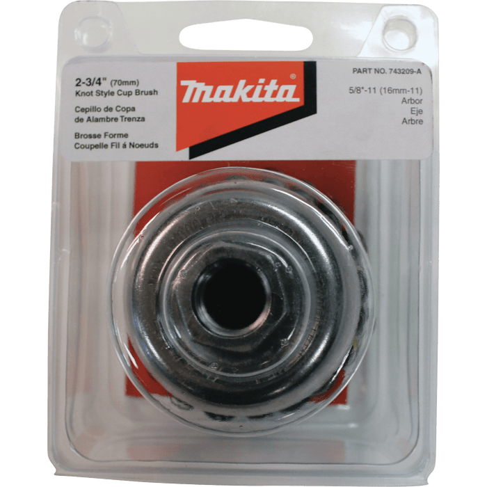 Makita (743209 - A) 2‑3/4" Knot Wire Cup Brush, 5/8"‑11 - Pacific Power Tools