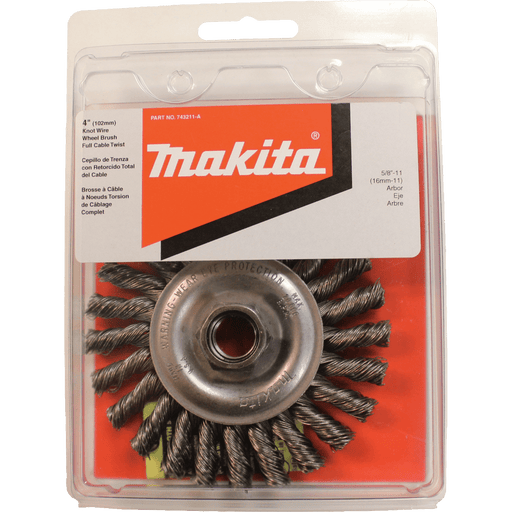 Makita (743211 - A) 4" Knot Cable Twist Wire Wheel, 5/8"‑11 - Pacific Power Tools