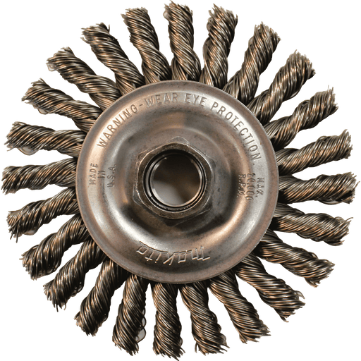 Makita (743211 - A) 4" Knot Cable Twist Wire Wheel, 5/8"‑11 - Pacific Power Tools