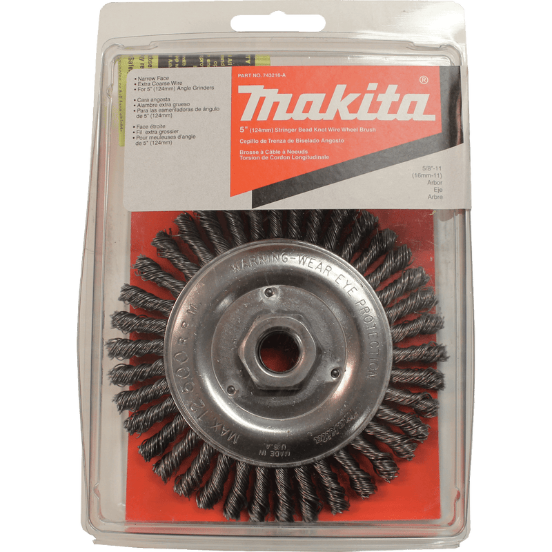 Makita (743216 - A) 5" Stringer Bead Twist Wire Wheel, 5/8"‑11 - Pacific Power Tools