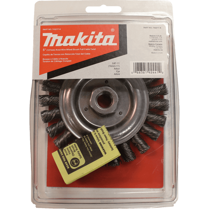 Makita (743217 - A) 5" Knot Cable Twist Wire Wheel, 5/8"‑11 - Pacific Power Tools