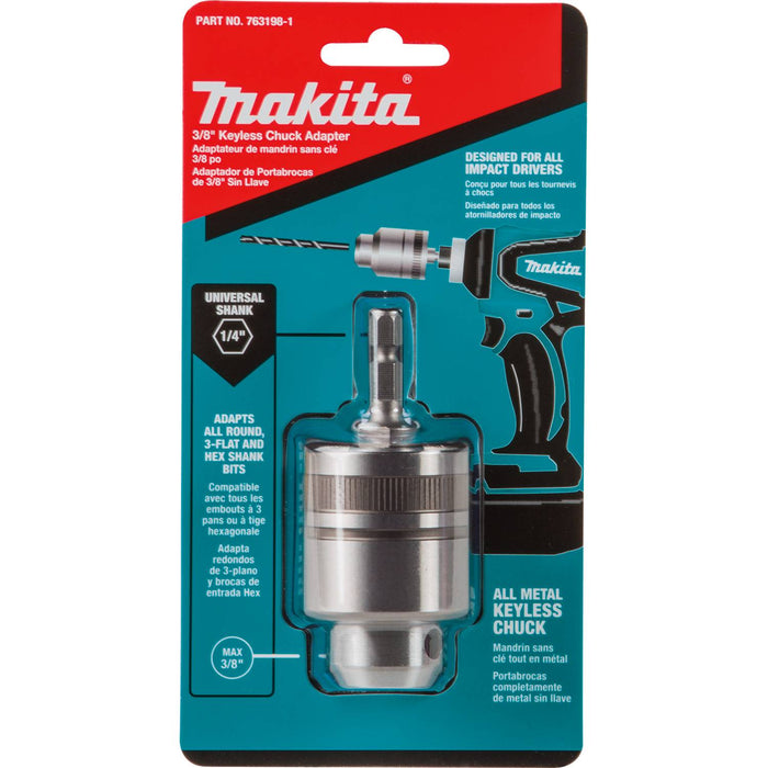 Makita (763198 - 1) 3/8 in. Keyless Chuck Adapter - Pacific Power Tools
