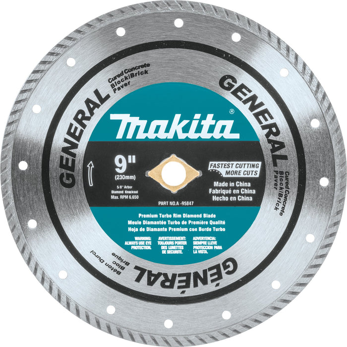 Makita | 9" Diamond Blade, Turbo, General Purpose - Pacific Power Tools