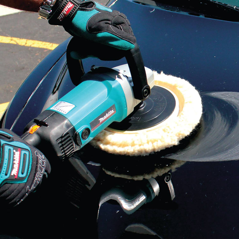 Makita (9227C - R) 7" Polisher, 10 AMP, 3,200 RPM, var. spd., loop and side handle (Factory Reconditioned) - Pacific Power Tools