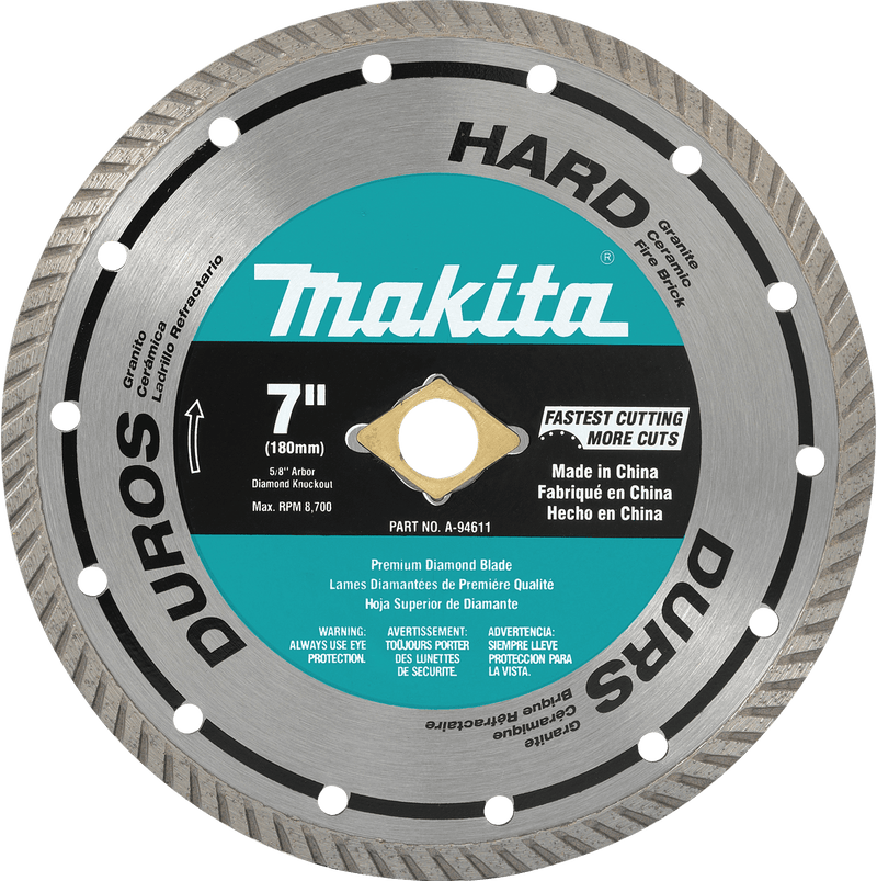 Makita (A - 94611) 7" Diamond Blade, Turbo, Hard Material - Pacific Power Tools