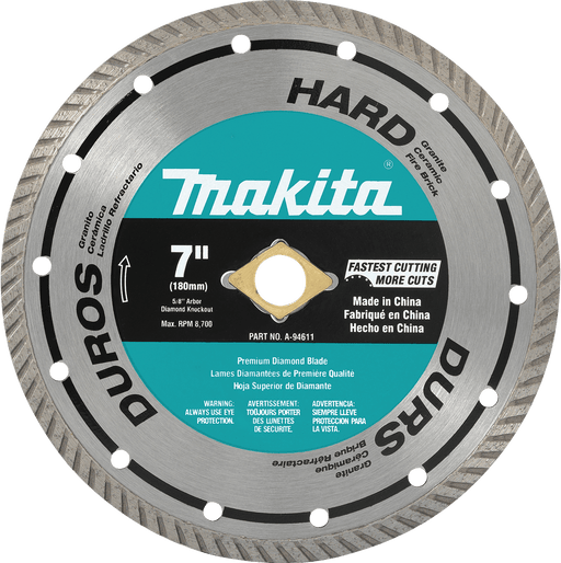 Makita (A - 94611) 7" Diamond Blade, Turbo, Hard Material - Pacific Power Tools