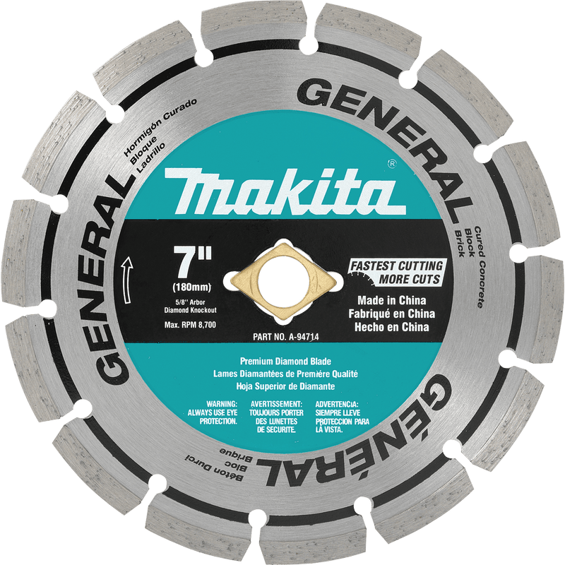 Makita (A - 94714) 7" Diamond Blade, Segmented, General Purpose - Pacific Power Tools