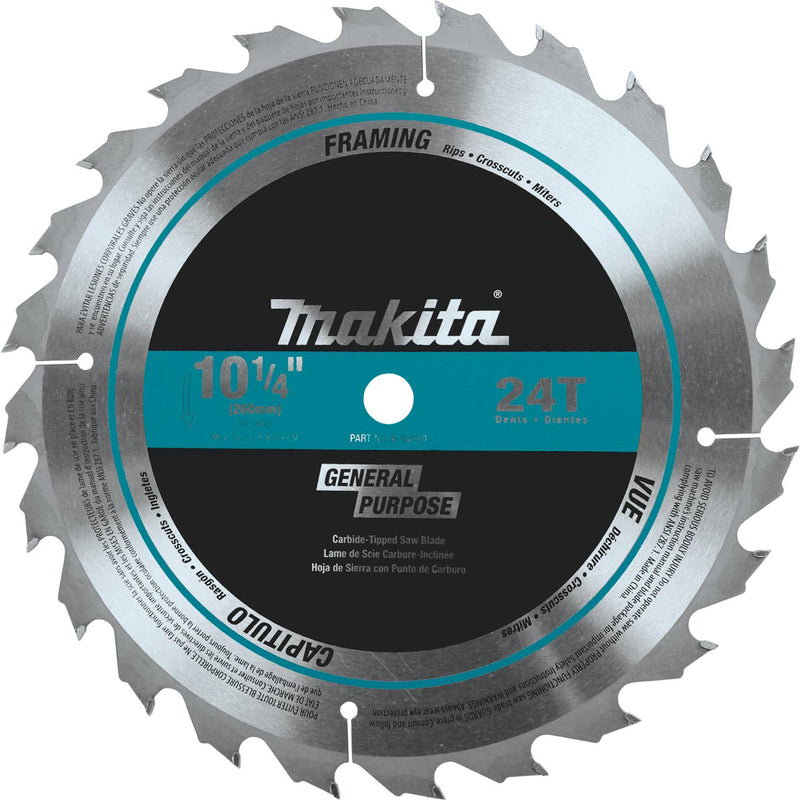 Makita (A - 94910) 10 - 1/4" 24T Carbide - Tipped Circular Saw Blade, Framing, 5104 - Pacific Power Tools