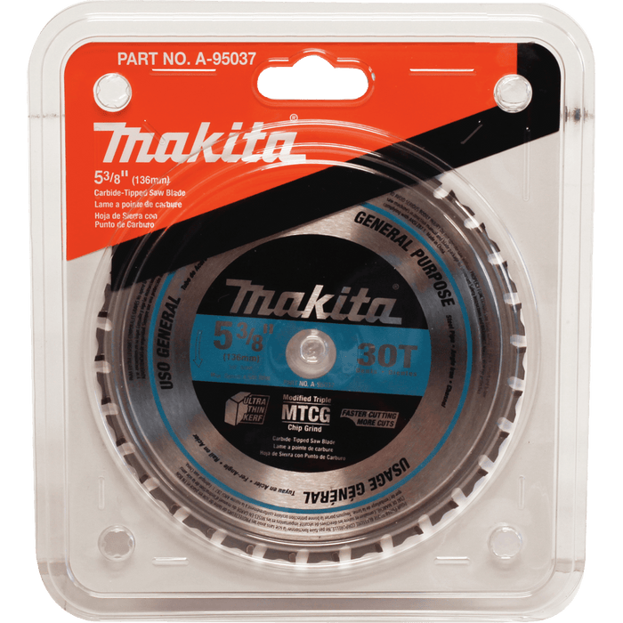 Makita (A - 95037) 5 - 3/8" 30T Carbide - Tipped Saw Blade, Metal/General Purpose - Pacific Power Tools