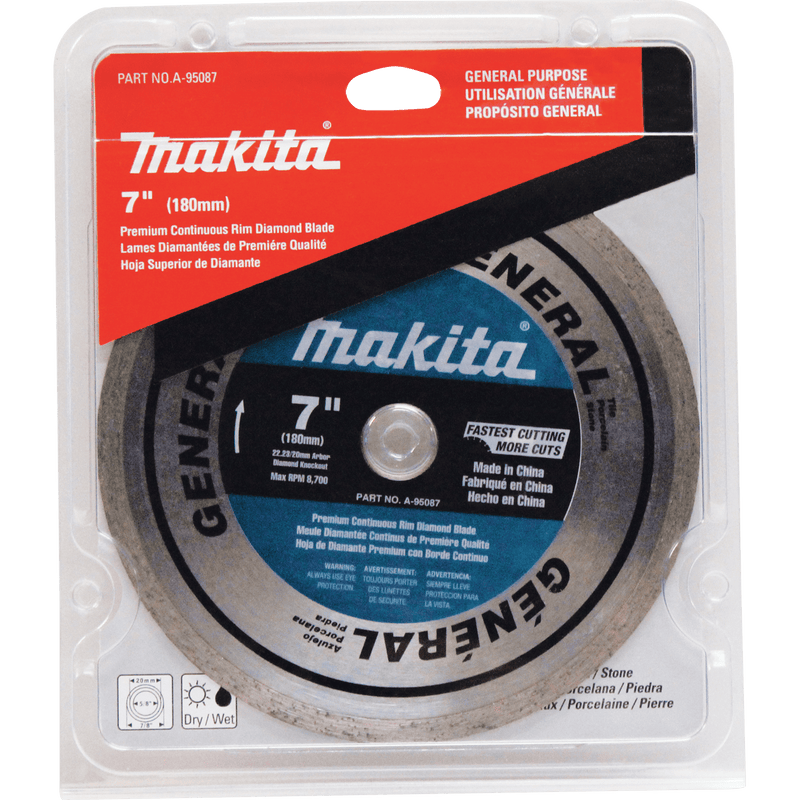 Makita (A - 95087) 7" Diamond Blade, Continuous Rim, General Purpose - Pacific Power Tools