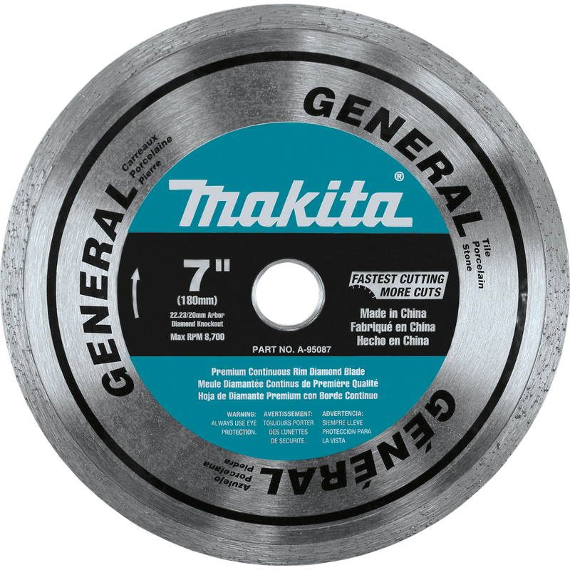 Makita (A - 95087) 7" Diamond Blade, Continuous Rim, General Purpose - Pacific Power Tools