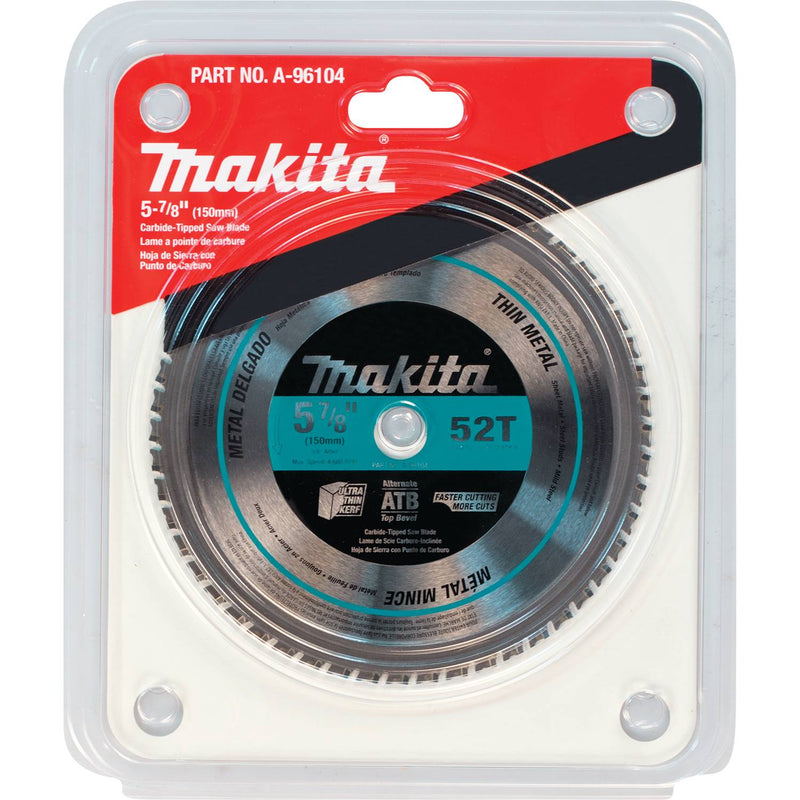 Makita (A - 96104) 5 - 7/8" 52T Carbide - Tipped Saw Blade, Thin Metal - Pacific Power Tools