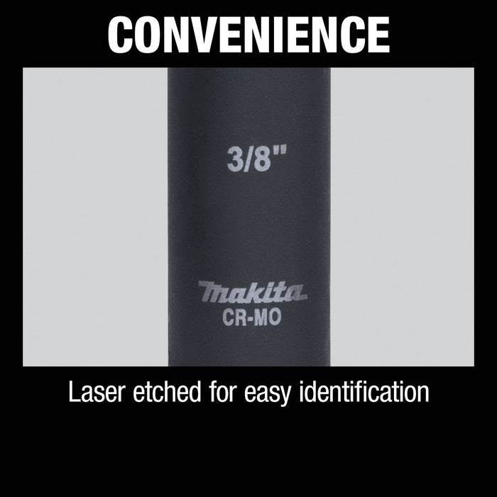 Makita (A - 96372) 14 Pc. 1/2" Drive Deep Well SAE Impact Socket Set - Pacific Power Tools