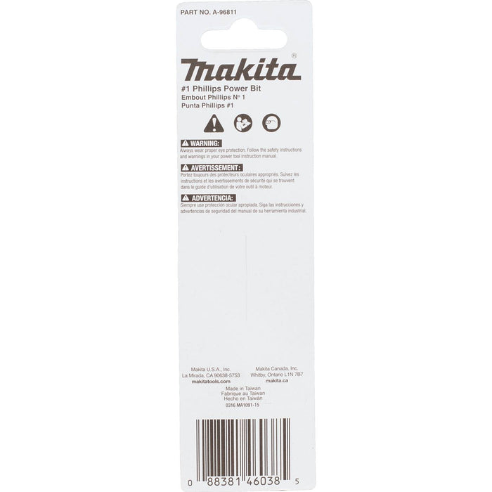 Makita (A - 96811) ImpactX™ 1 Phillips 3‑1/2″ Power Bit - Pacific Power Tools