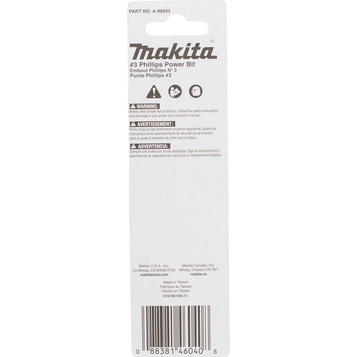 Makita (A - 96833) ImpactX™ 3 Phillips 3‑1/2″ Power Bit - Pacific Power Tools