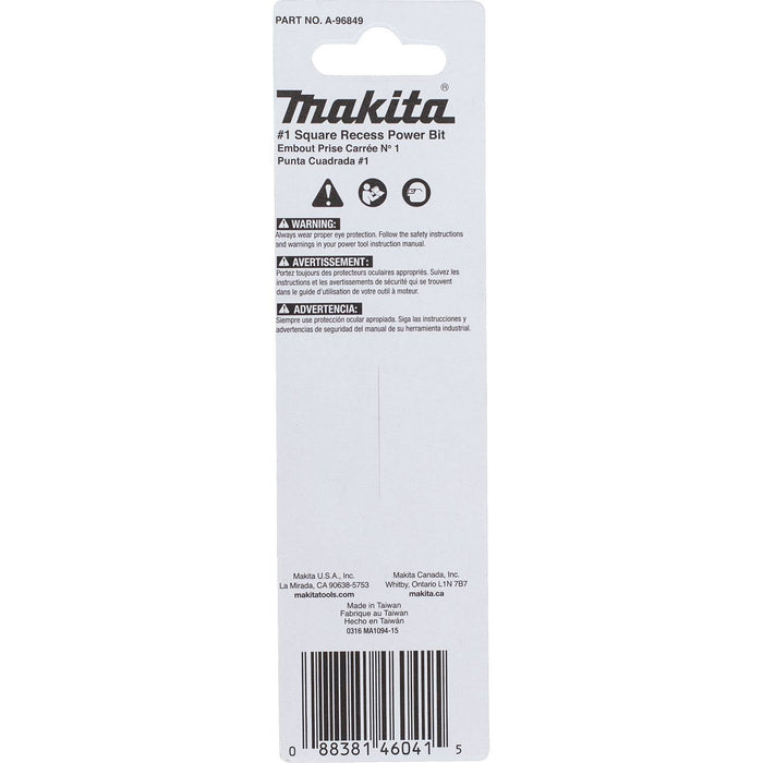 Makita (A - 96849) ImpactX™ 1 Square Recess 3‑1/2″ Power Bit - Pacific Power Tools