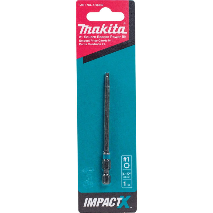 Makita (A - 96849) ImpactX™ 1 Square Recess 3‑1/2″ Power Bit - Pacific Power Tools