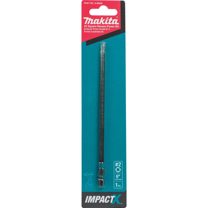 Makita (A - 96908) ImpactX™ 2 Square Recess 6″ Power Bit - Pacific Power Tools