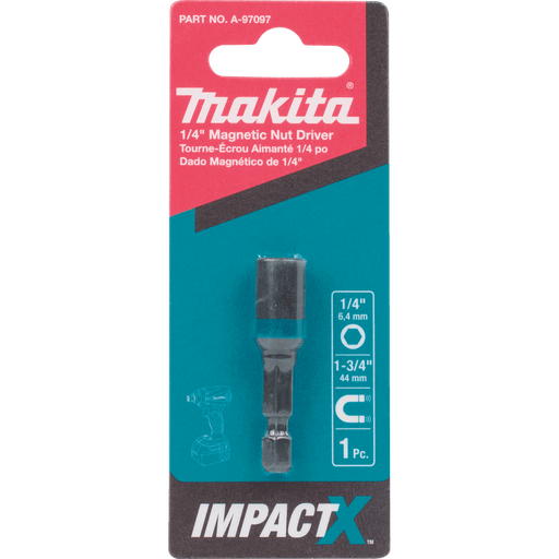 Makita (A - 97097) ImpactX 1/4" Magnetic Nut Driver - Pacific Power Tools