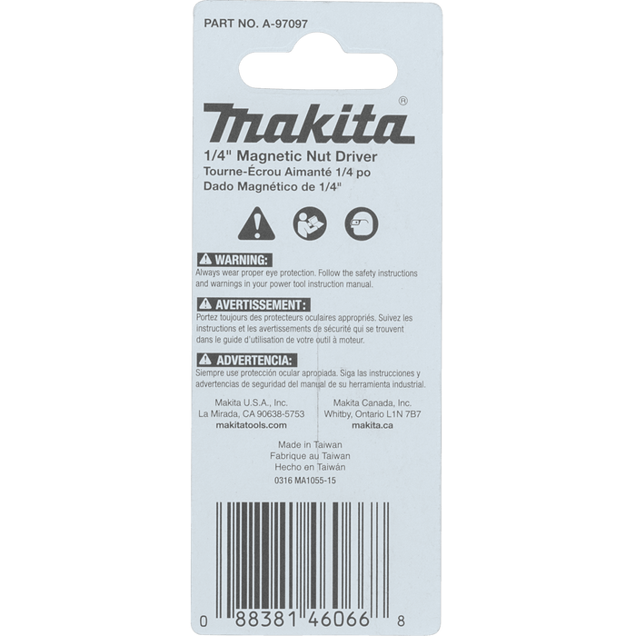 Makita (A - 97097) ImpactX 1/4" Magnetic Nut Driver - Pacific Power Tools