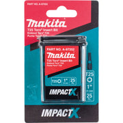 Makita (A - 97352) ImpactX™ T25 Torx® 1″ Insert Bit, 25/pk - Pacific Power Tools