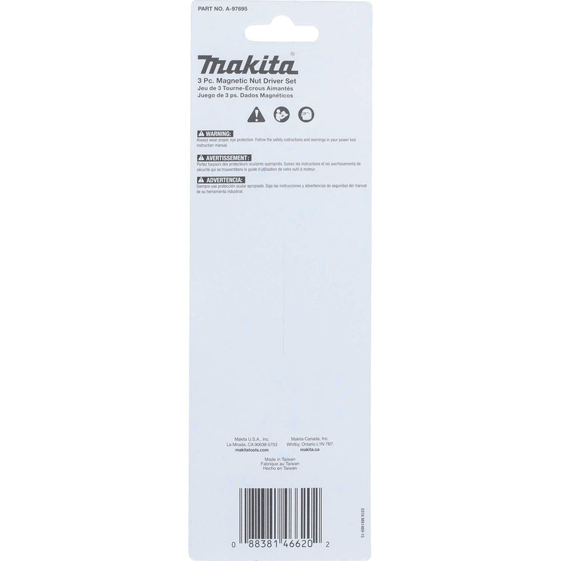 Makita (A - 97695) ImpactX™ 3 Pc. 6″ Magnetic Nut Driver Set - Pacific Power Tools