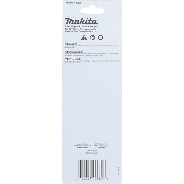 Makita (A - 97695) ImpactX™ 3 Pc. 6″ Magnetic Nut Driver Set - Pacific Power Tools