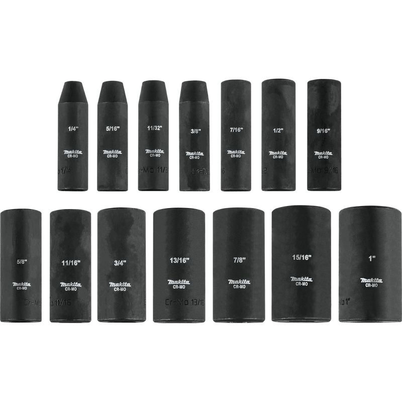 Makita (A - 99655) 14 Pc. 3/8" Drive Deep Well SAE Impact Socket Set - Pacific Power Tools