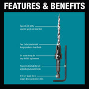 Makita (A - 99661) 3 Pc. Countersink with Drill Bit Set with Hex Wrench - Pacific Power Tools