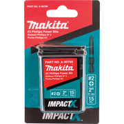 Makita (A - 99786) ImpactX™ 2 Phillips 2″ Power Bit, 15/pk - Pacific Power Tools
