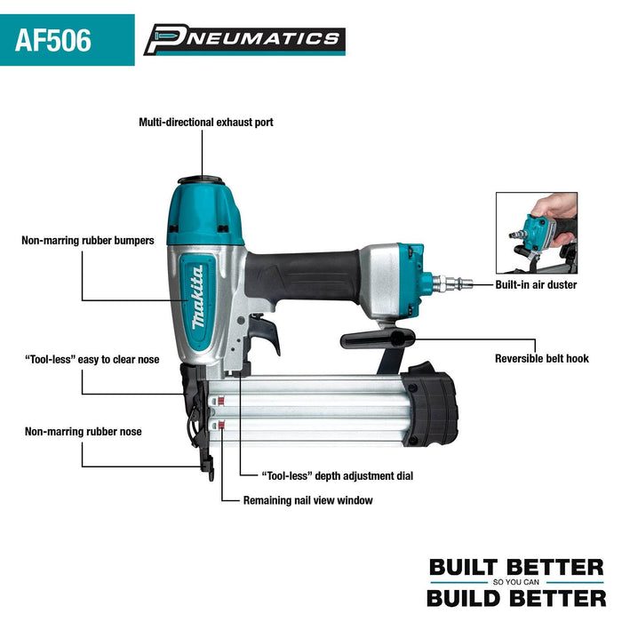 Makita (AF506 - R) 2" Brad Nailer, 18 Gauge (Factory Reconditioned) - Pacific Power Tools