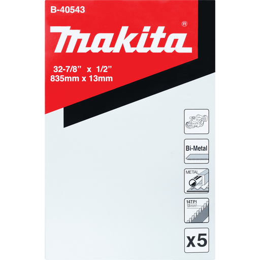 Makita (B - 40543) 32‑7/8" 14 TPI Bi‑Metal Compact Portable Band Saw Blade, 5 pk - Pacific Power Tools