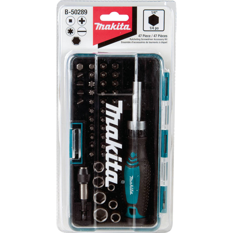 Makita (B - 50289) 47 Pc. Ratchet and Bit Set - Pacific Power Tools
