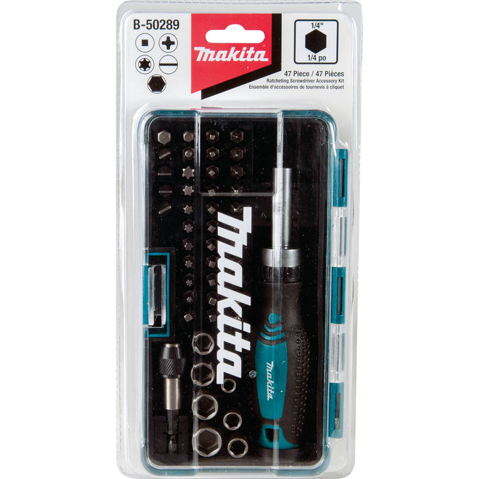 Makita (B - 50289) 47 Pc. Ratchet and Bit Set - Pacific Power Tools