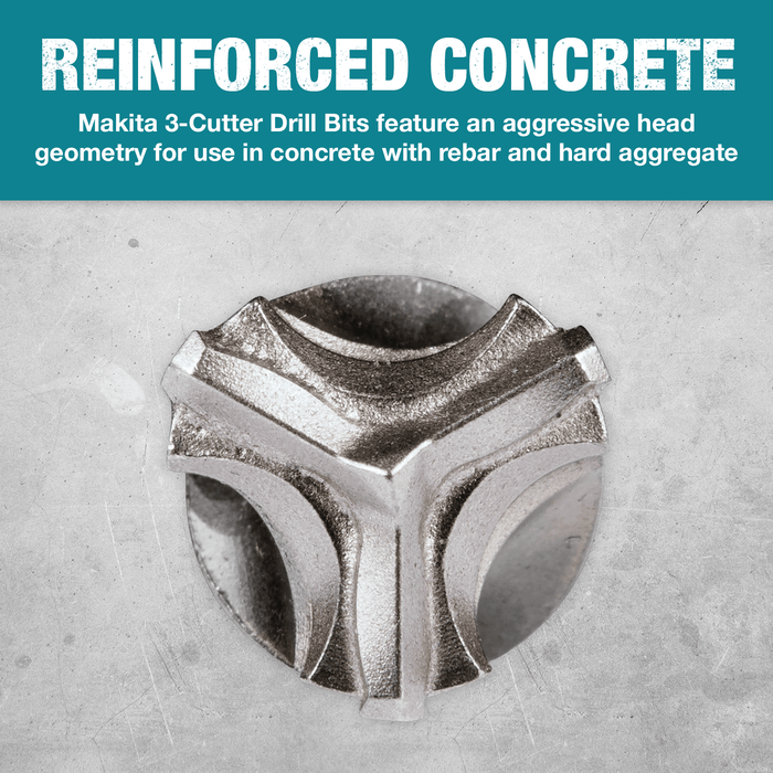 Makita (B - 61008) 3/16" x 12" SDS - PLUS Bit, 3 - Cutter - Pacific Power Tools