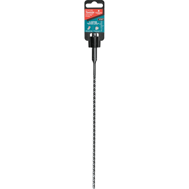 Makita (B - 61008) 3/16" x 12" SDS - PLUS Bit, 3 - Cutter - Pacific Power Tools