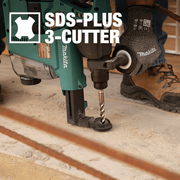 Makita (B - 61008) 3/16" x 12" SDS - PLUS Bit, 3 - Cutter - Pacific Power Tools