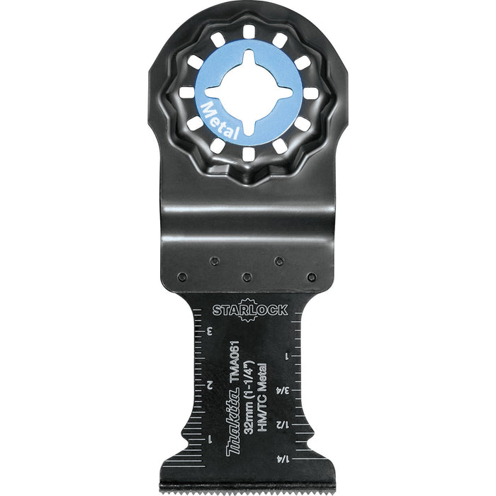 Makita (B - 67119) Starlock® Oscillating Multi - Tool 1 - 1/4" Hard Metal with Tungsten Carbide Tip Plunge Cut Blade for Metal Cutting - Pacific Power Tools