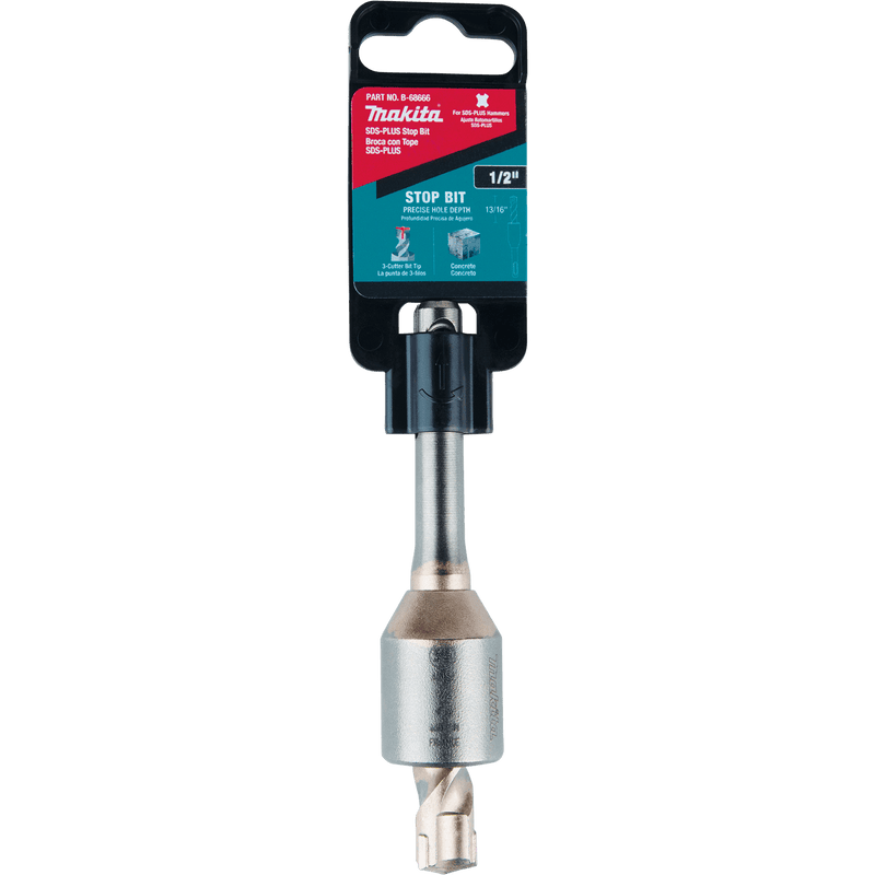 Makita (B - 68666) 1/2" x 13/16" x 4" SDS - PLUS Stop Bit, 3 - Cutter - Pacific Power Tools