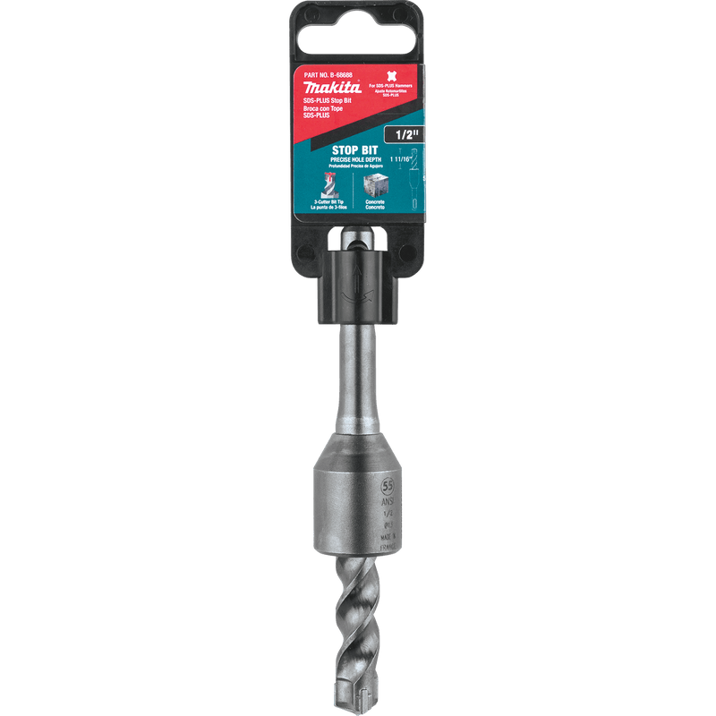 Makita (B - 68688) 1/2" x 1 - 11/16" x 5" SDS - PLUS Stop Bit, 3 - Cutter - Pacific Power Tools