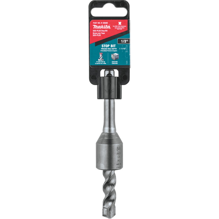 Makita (B - 68688) 1/2" x 1 - 11/16" x 5" SDS - PLUS Stop Bit, 3 - Cutter - Pacific Power Tools