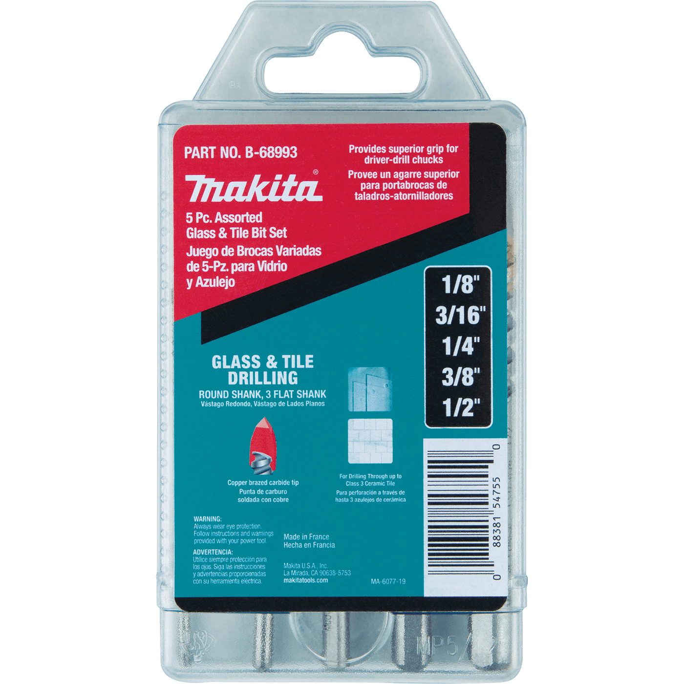 Makita 5 Pc. Assorted Glass & Tile Bit Set — Pacific Power Tools