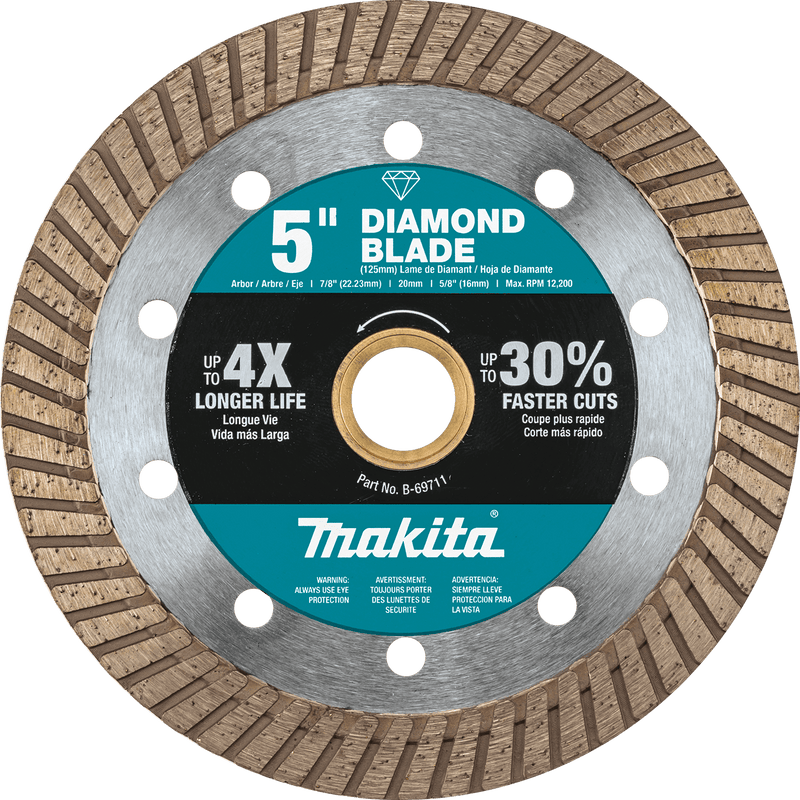 Makita (B - 69711) 5" Diamond Blade, Turbo, General Purpose - Pacific Power Tools
