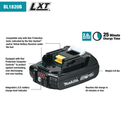 Makita (BL1820B) 18V LXT® Lithium - Ion Compact 2.0Ah Battery - Pacific Power Tools