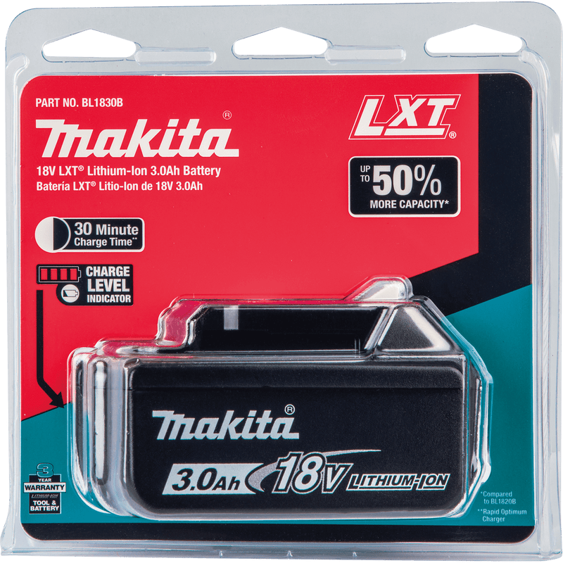 Makita (BL1830B) 18V LXT® Lithium - Ion 3.0Ah Battery - Pacific Power Tools