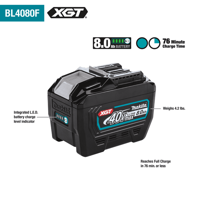 Makita (BL4080F) 40V max XGT® 8.0Ah Battery — Pacific Power Makita (BL4080F) 40V max XGT® 8.0Ah Battery — Pacific Power